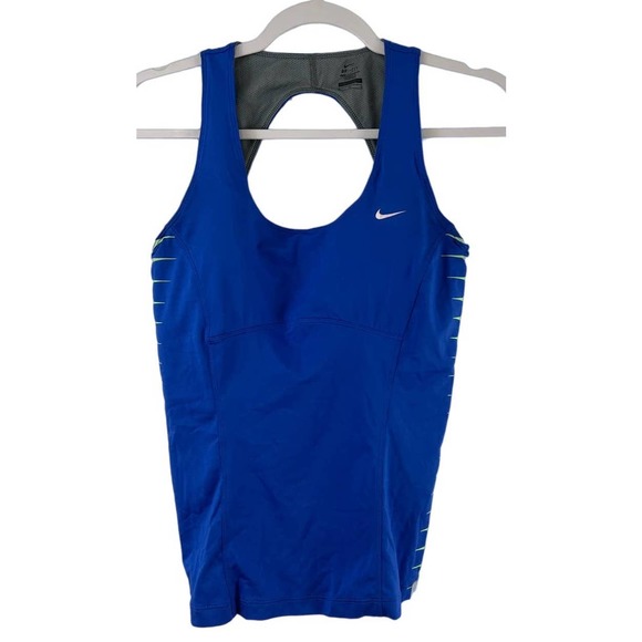Nike Running Dri Fit Racerback Tank Top Shirt Womens Size Medium Blue Athletic - Picture 1 of 6